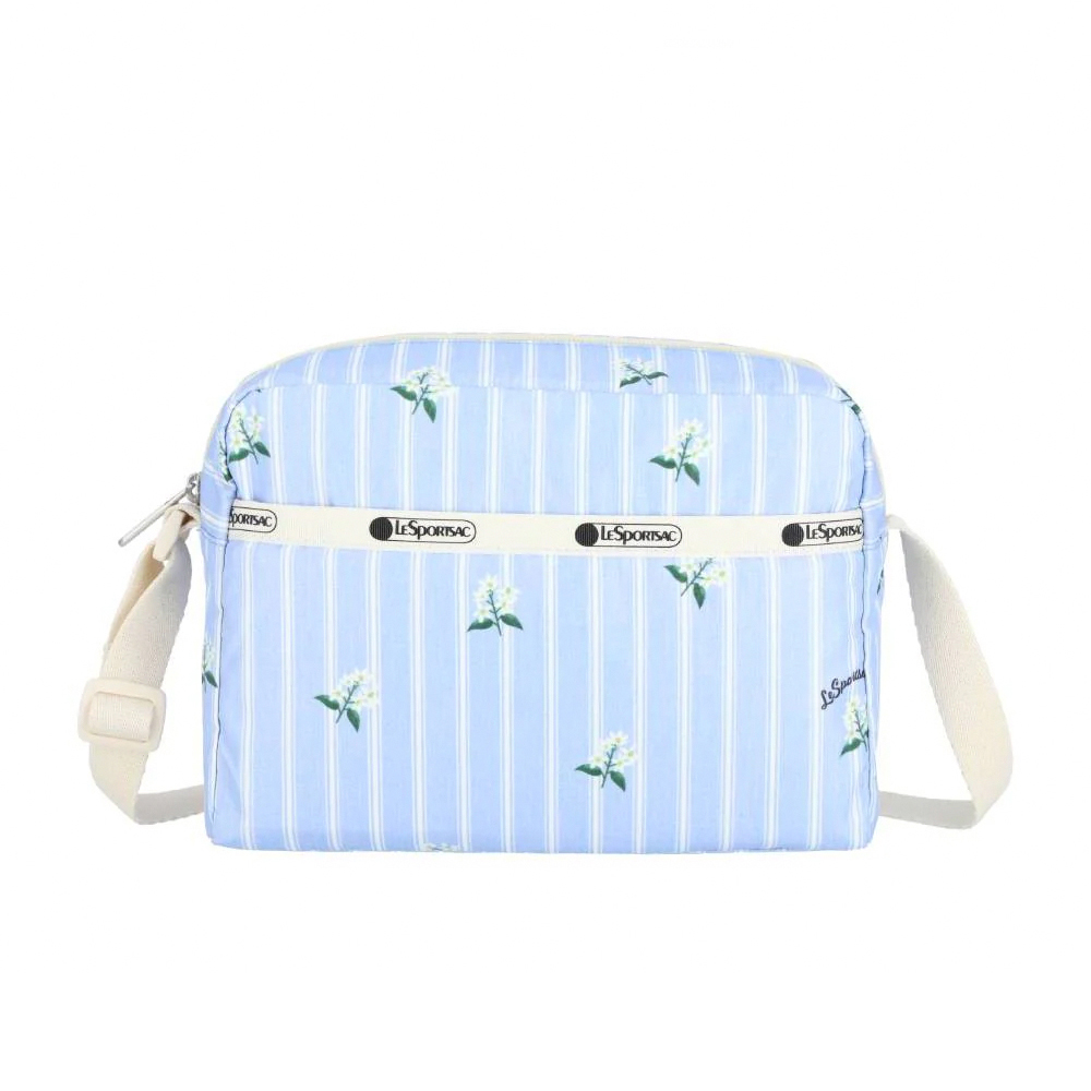 Lesportsac Daniella Crossbody 拉鍊斜背包 側背包 通勤隨身包 送禮 禮物 推薦 女包(茉莉花條紋), , large