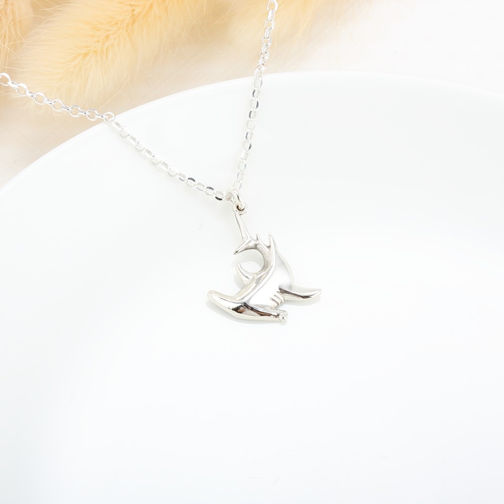 【Angel & Me】Hammerhead shark s925 sterling silver necklace Birthday gift, , large