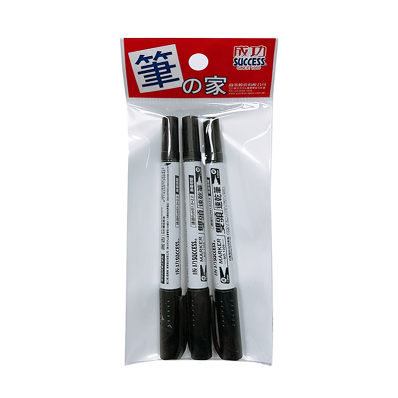 成功雙頭速乾筆-黑3入, , large