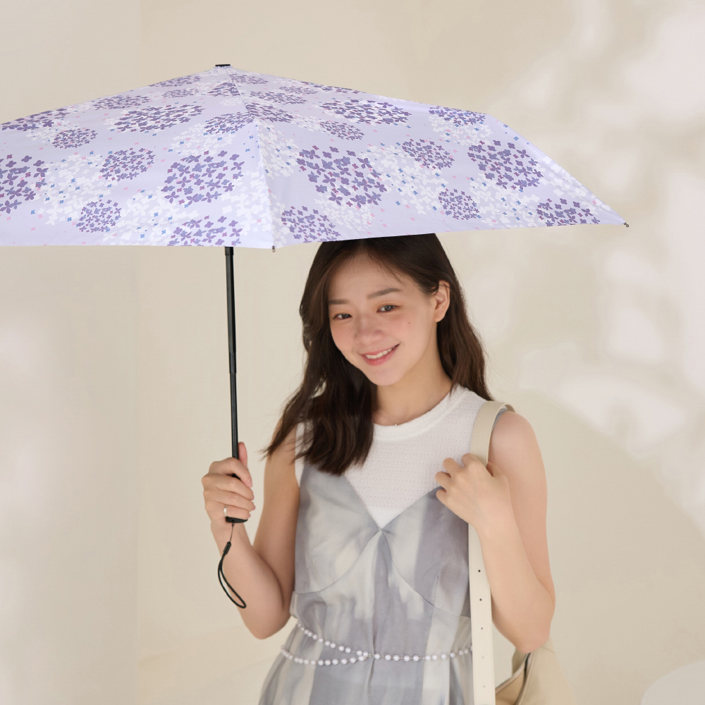 【rento】UV Protection Automatic Umbrella with Black Coating &ndash; Hydrangea, , large