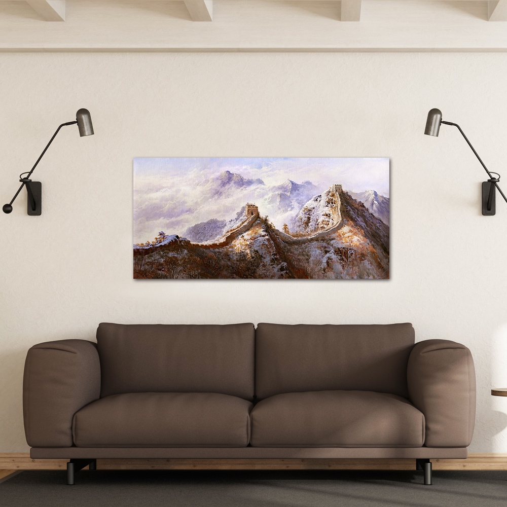 【御畫房】萬里長城 國家一級畫師手繪油畫60&times;120cm(VF-112), , large