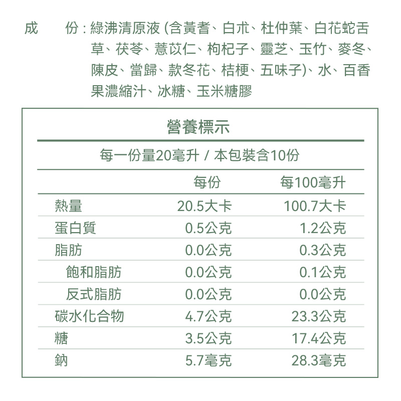 [仙桃牌] 綠沸清體驗組(10包/盒)X4  (潤喉/調整體質/增強體力), , large
