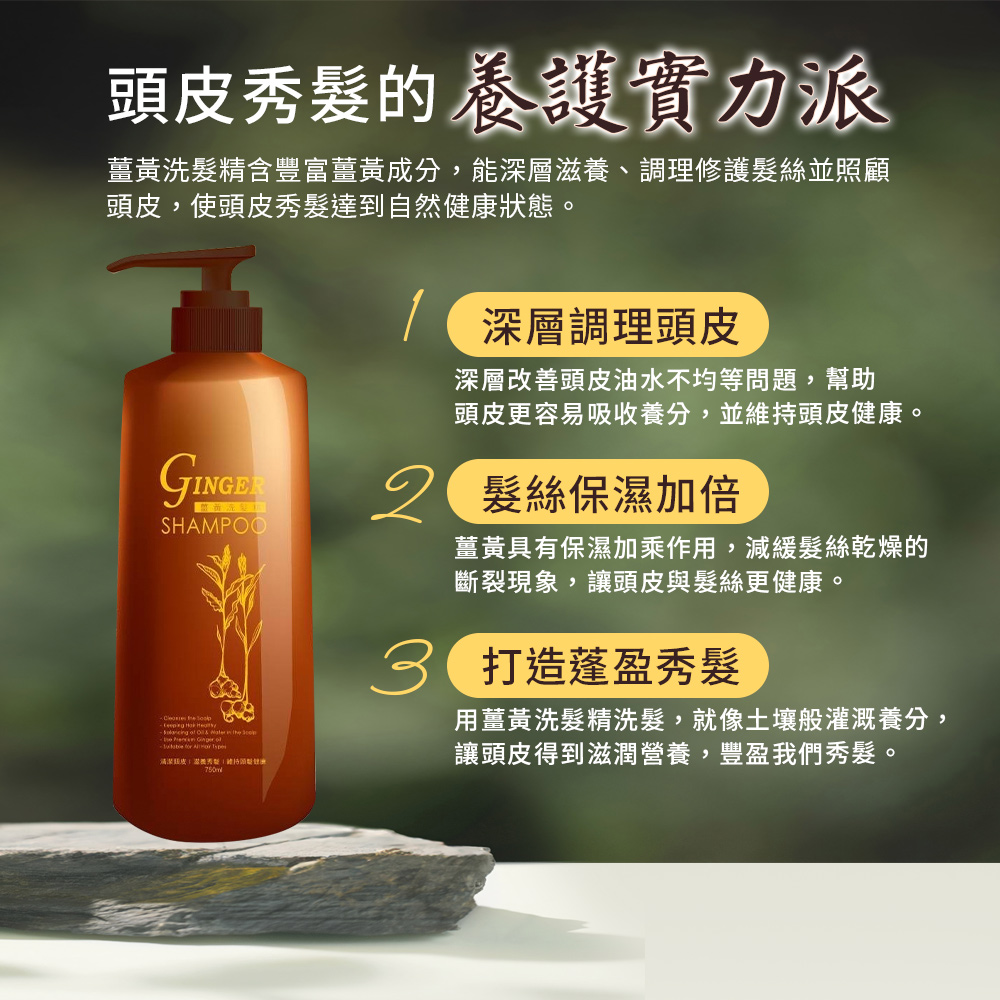 [裕馨]ALYSSANA 薑黃健髮洗髮精 750ml (強化髮根/頭皮呵護/溫和清潔/玻尿酸), , large
