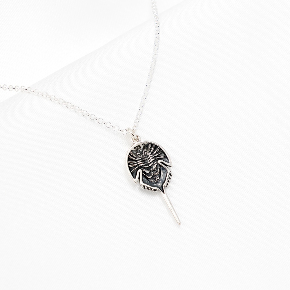 【Angel & Me】Horseshoe Crab s925 sterling silver necklace Mystery Ancient gift, , large