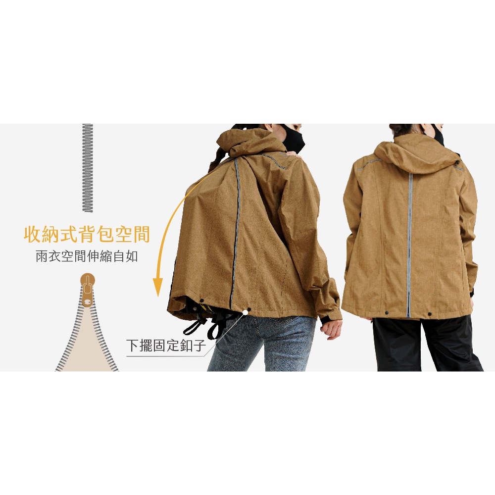 【周周生活】晴雨選品館｜奧德蒙 揹客 兩件式背包機車雨衣｜兩截式 風衣款, , large