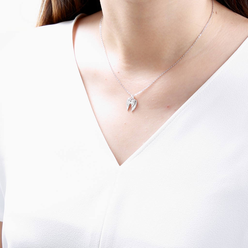 【Angel & Me】Angel Wing s925 sterling silver necklace Birthday gift, , large