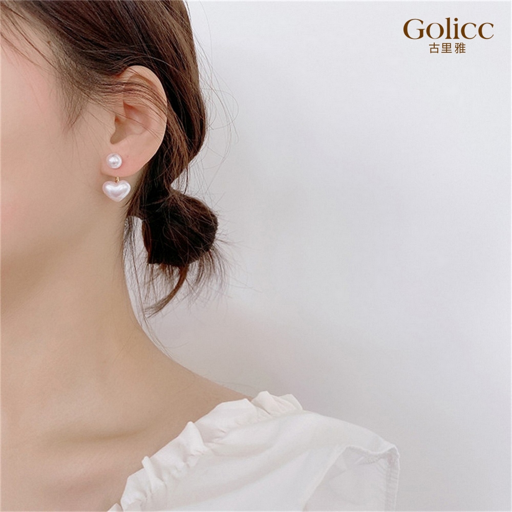【Gulicc】古莉可 耳環 東大門珍珠愛心耳環, , large