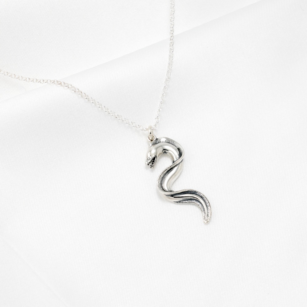 【Angel & Me】Sea Eel s925 sterling silver necklace animal Birthday gift, , large