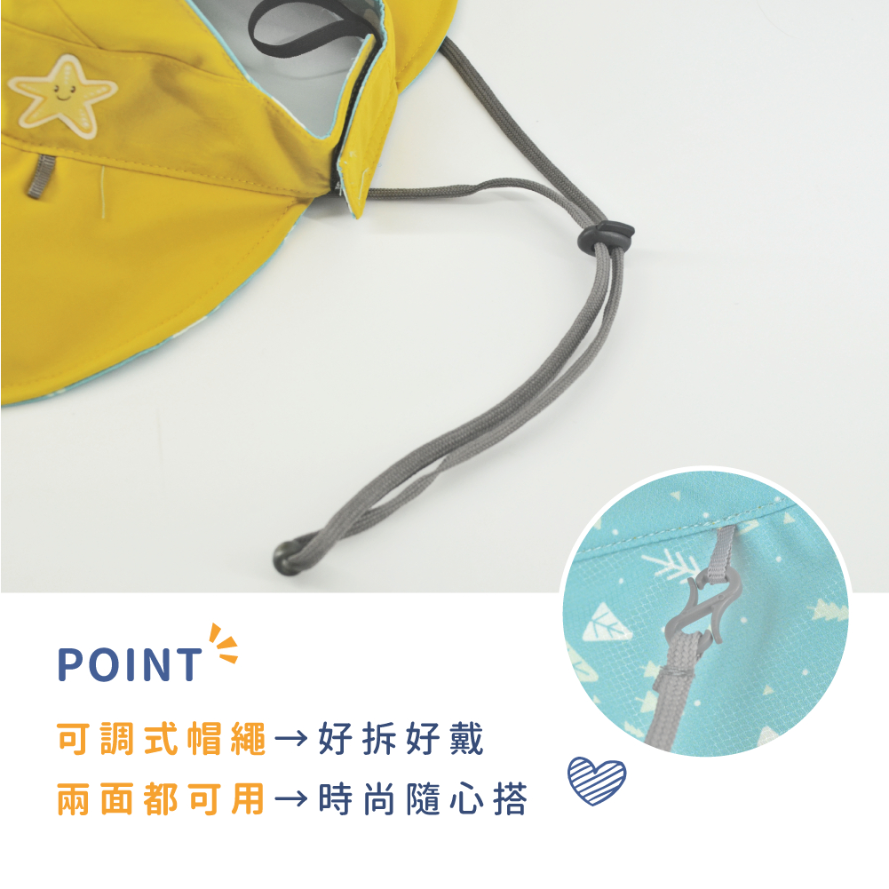 兒童印花空頂遮陽帽│防潑水/抗UV/高透氣/雙面可戴/有帽繩/兒童空心帽/素面兒童中空帽, , large