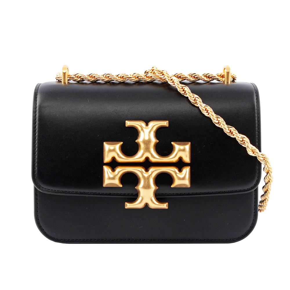 TORY BURCH Eleanor 大標誌翻蓋小款二用包/黑色, , large