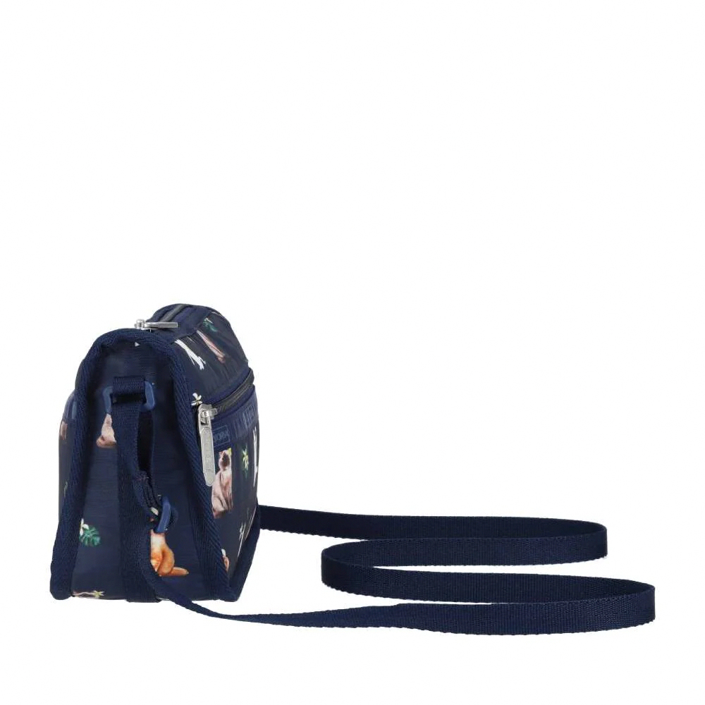 Lesportsac Classic Mini Hobo 時尚迷你小型斜背包 側背包 小廢包 手機包 送禮 禮物 女包(熱帶度假貓咪), , large