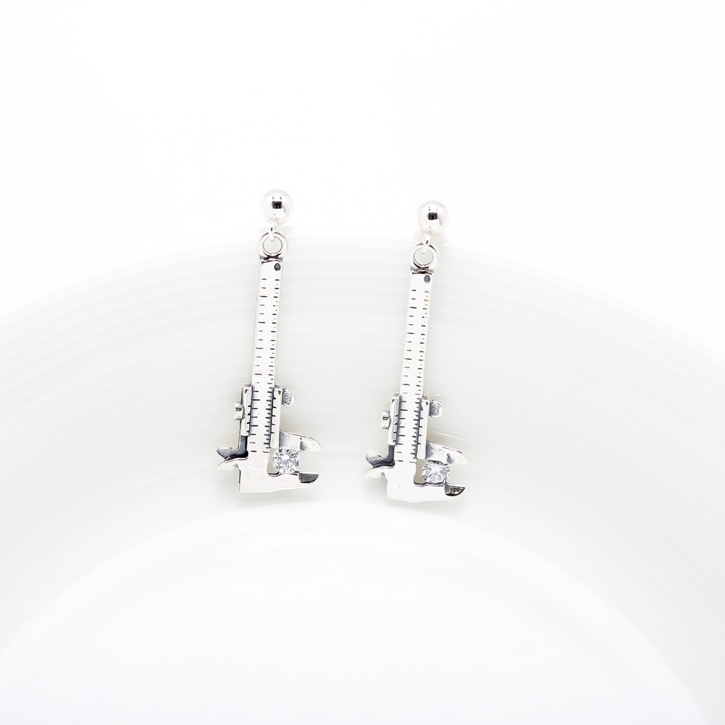 【Angel & Me】Calipers s925 sterling silver earrings (changeable ear clips) gift, , large