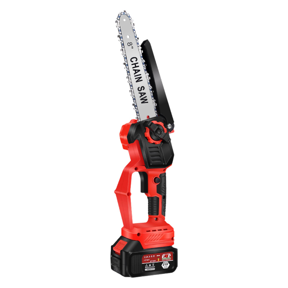 8-inch electric chainsaw bare machine with 5 batteries (2 batteries and 1 charger included, standard plastic box)., , large