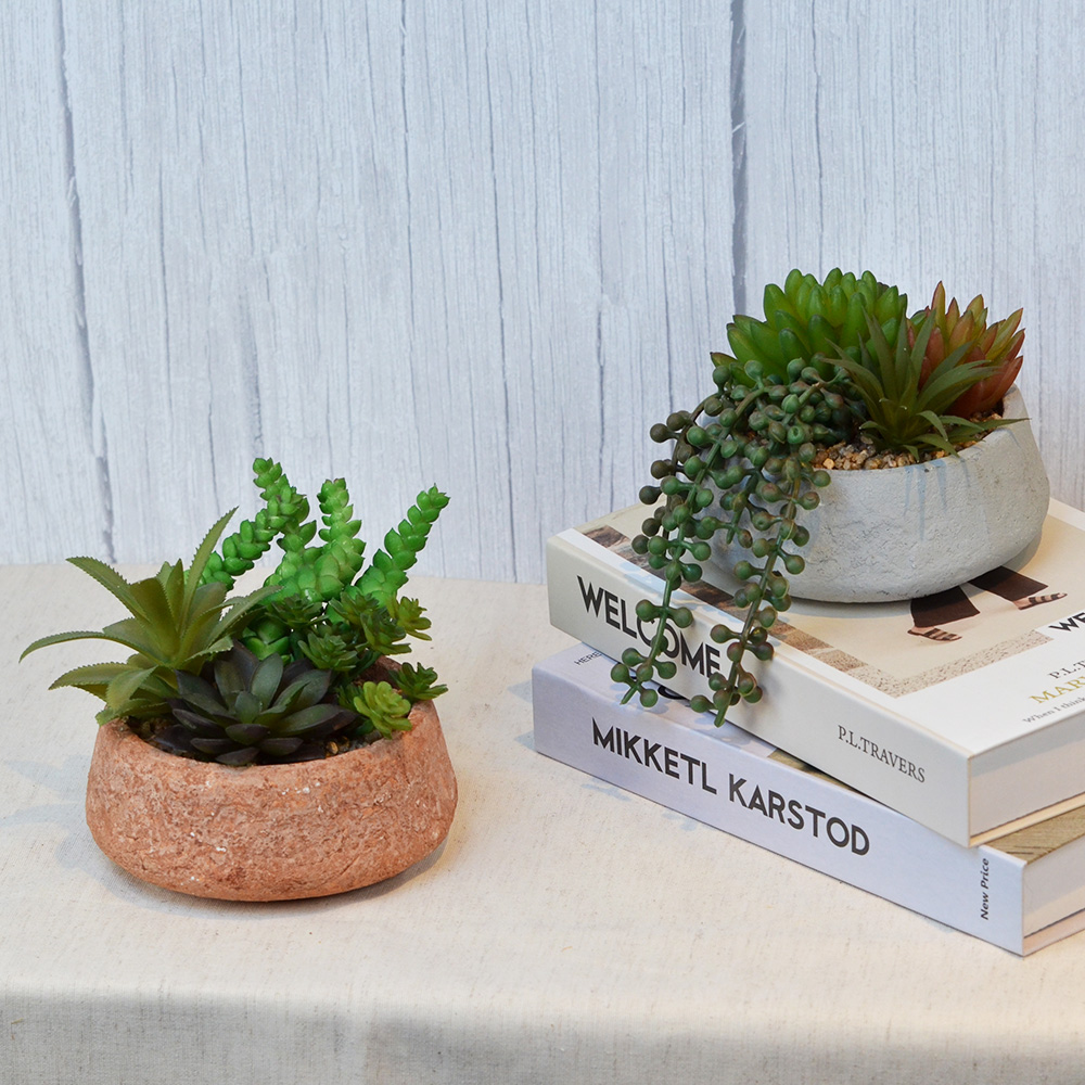 ARTIFICIAL PLANT W/LT. GREY POT, , large
