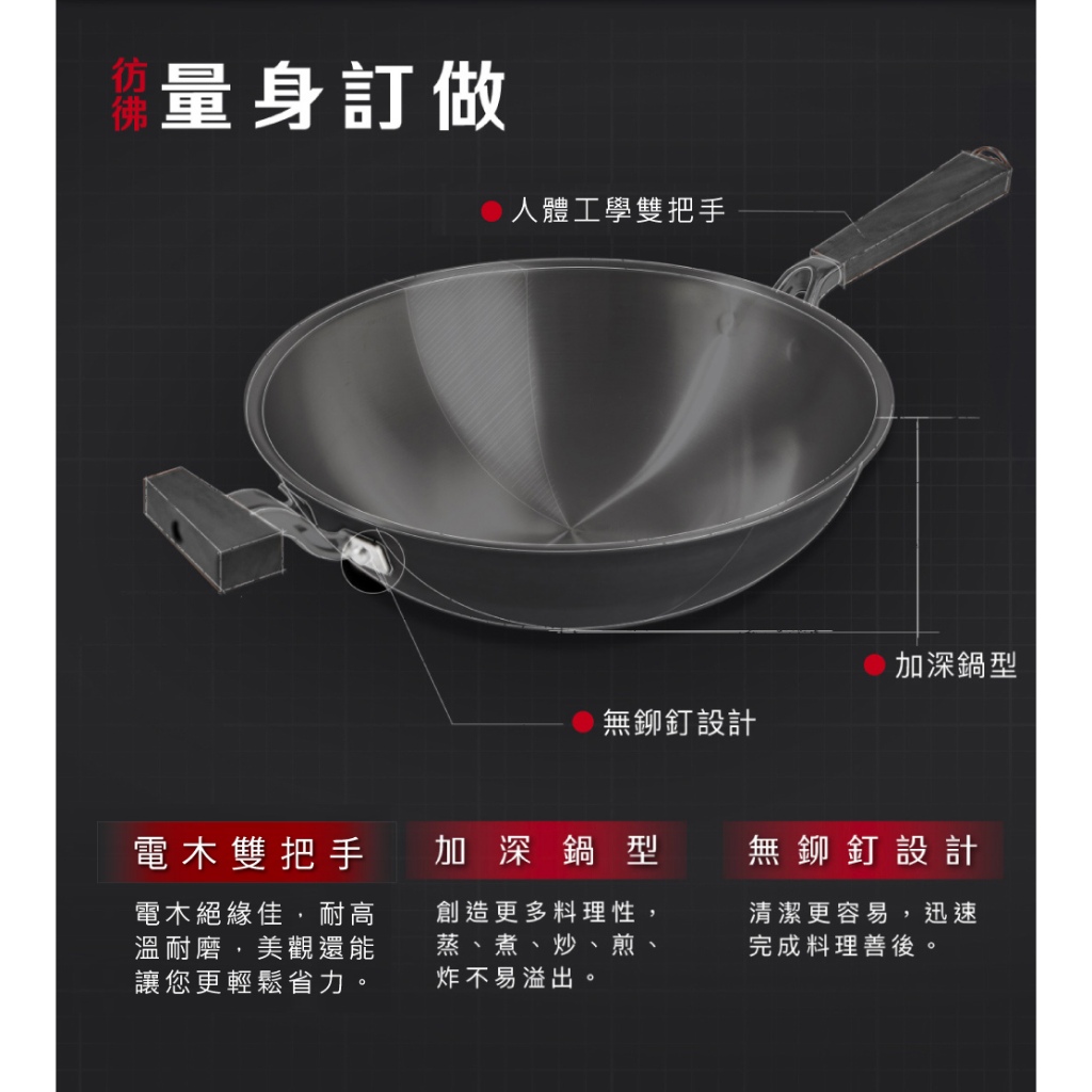 【美國MotherGoose 鵝媽媽】高純鈦鍋99.94%物理性不沾鍋IH導磁炒鍋36cm 鈦鍋 鈦金鍋 鈦炒鍋, , large
