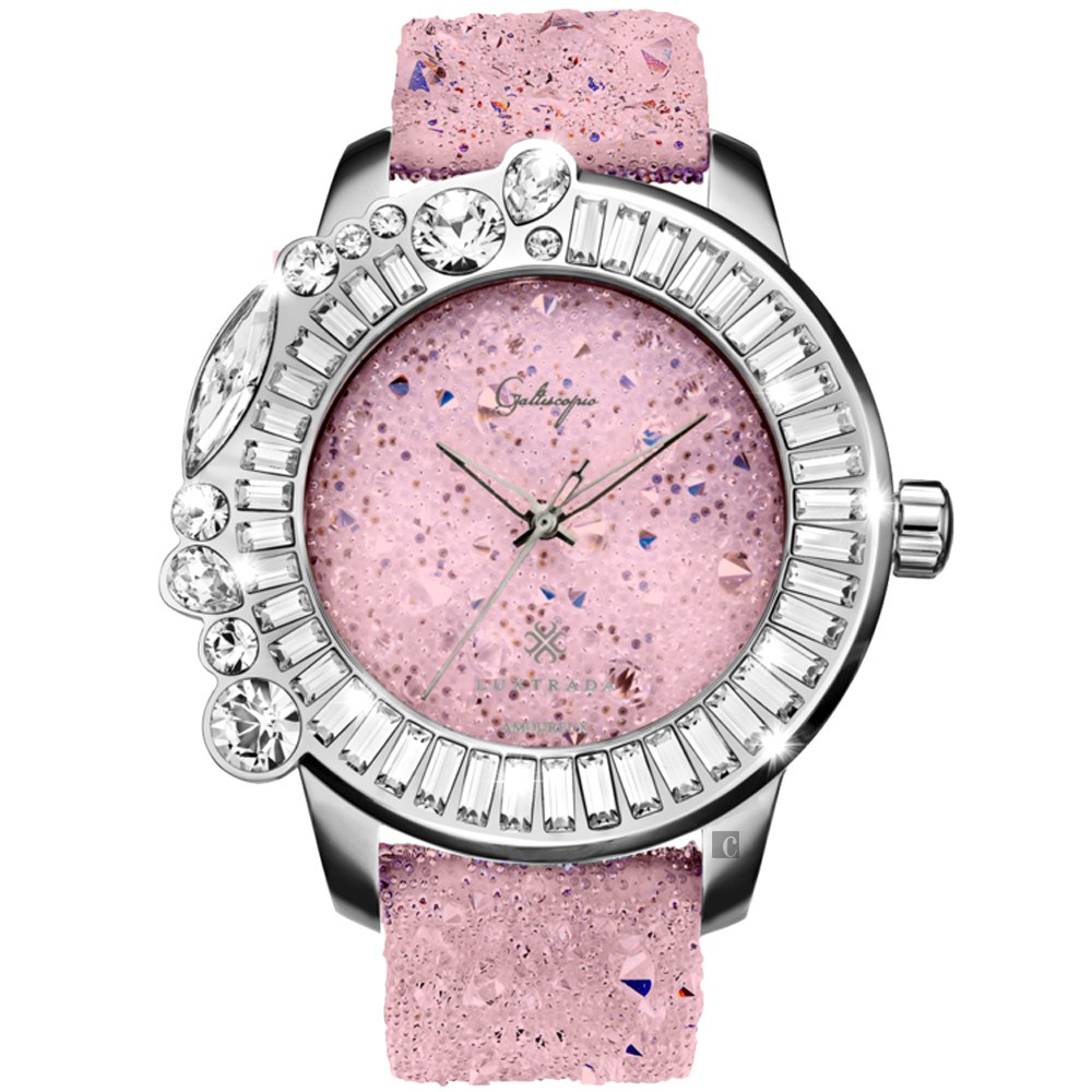 Galtiscopio 迦堤 星鑽浪漫系列閃耀水晶錶-粉/48mm AUSS001SPLS, , large