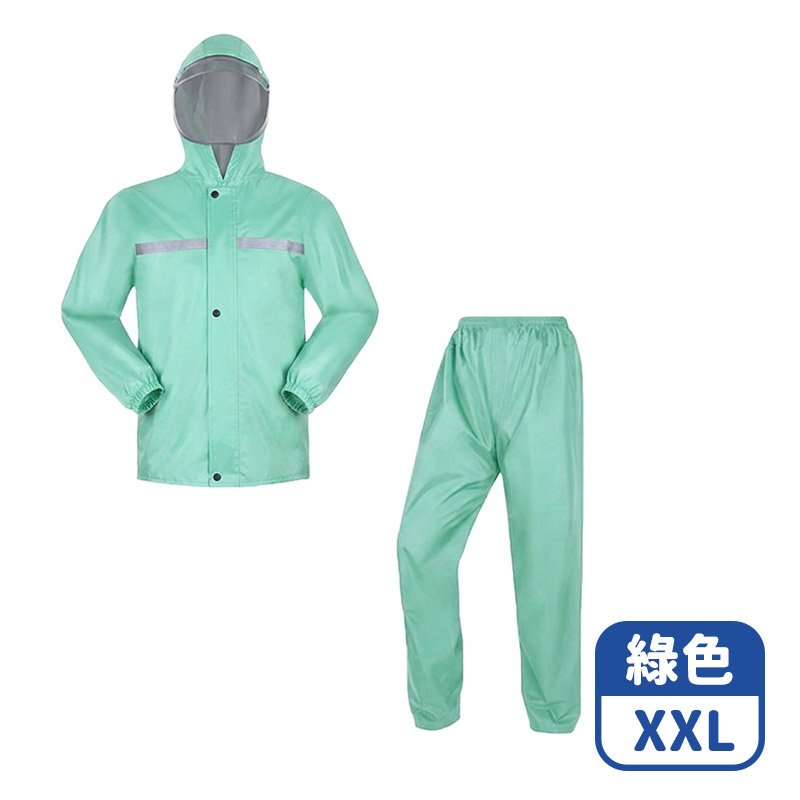 【咪咪購物】VID 兩件式雨衣 成人雨衣 莫蘭迪綠｜XXL｜適用160-170cm, 莫蘭迪綠｜XXL｜適用160-170cm, large