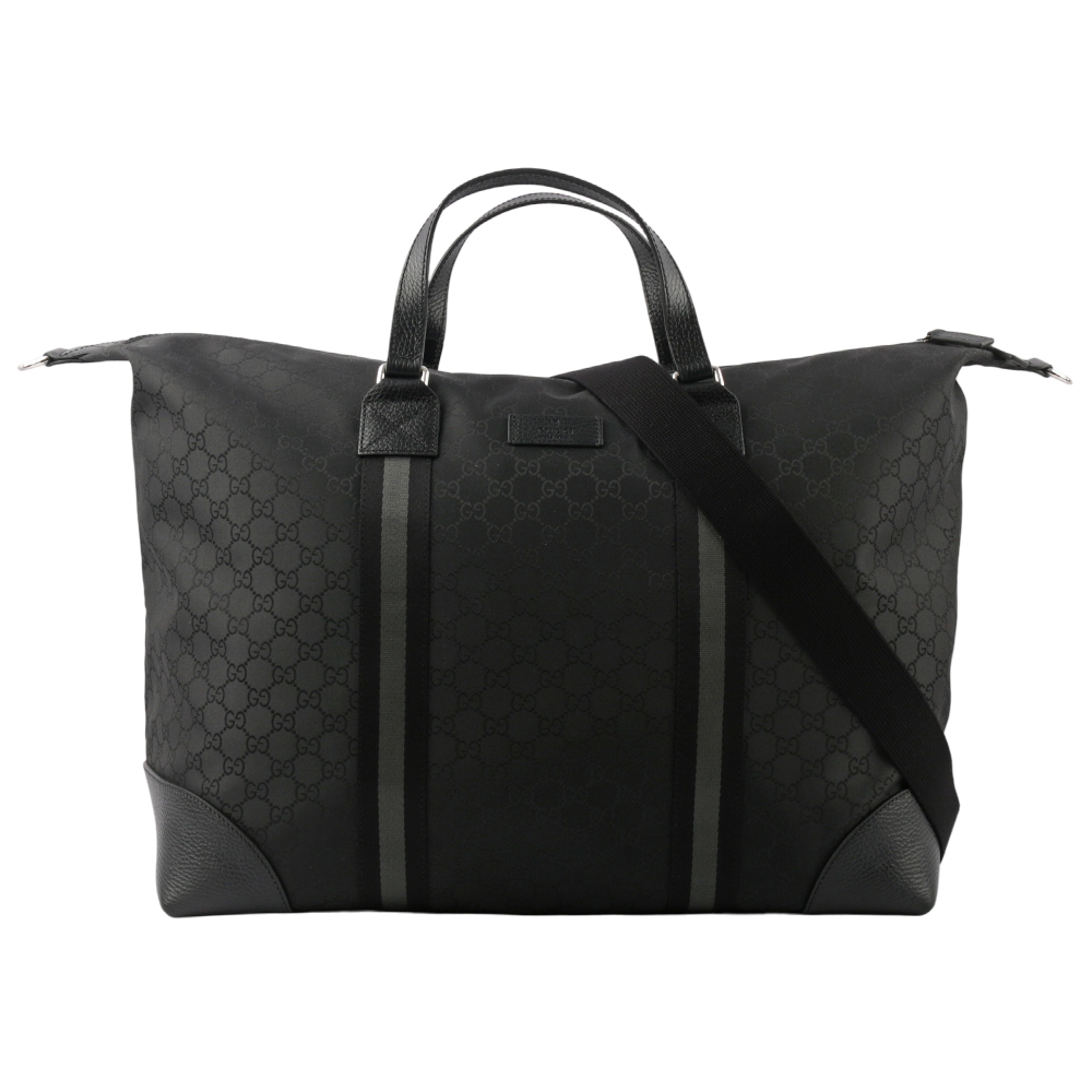 GUCCI GG Logo 帆布及皮革二用公事包/行李袋/淺粉色, , large