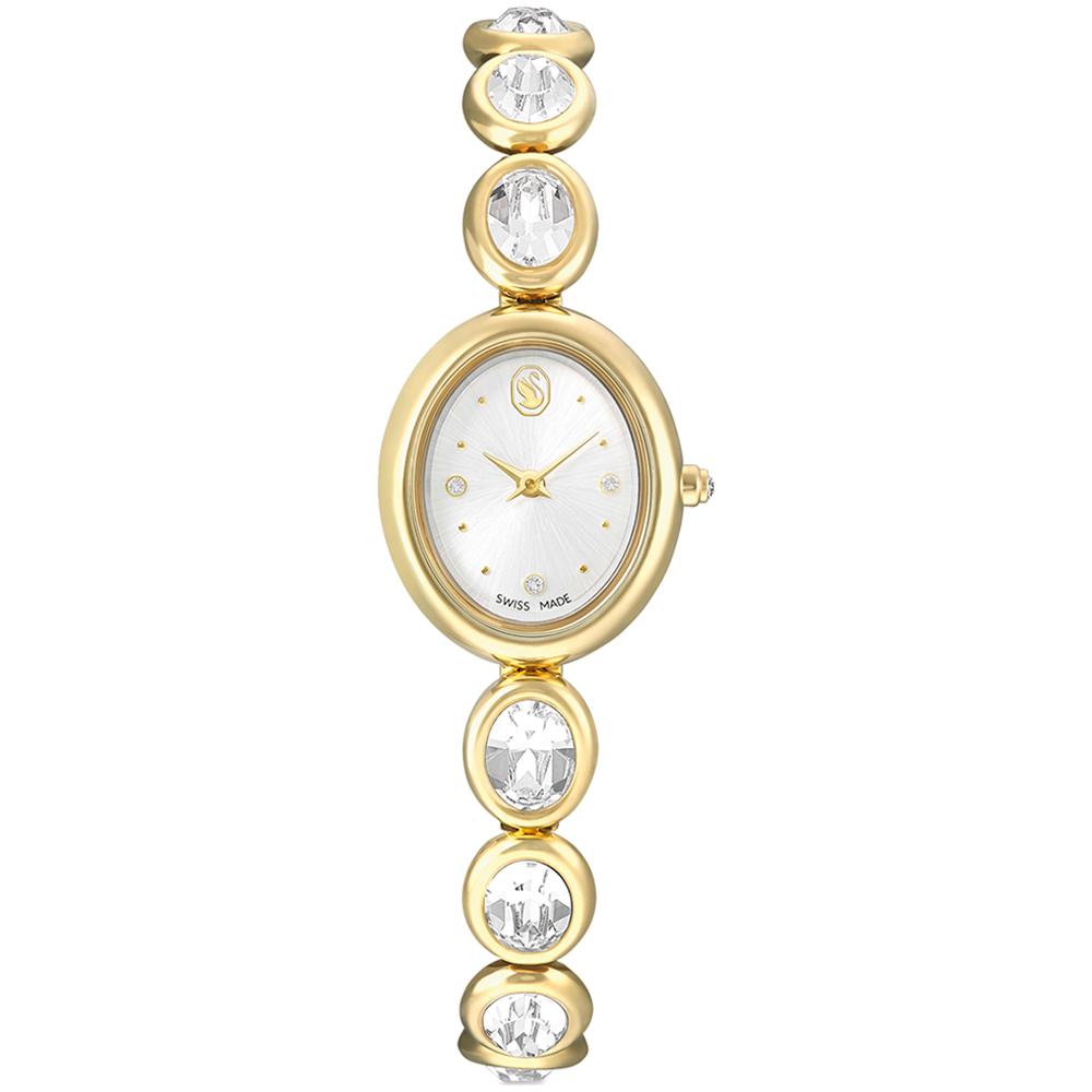 SWAROVSKI 施華洛世奇 Imber Oval 橢圓形水晶手鍊式女錶 手錶-金/25x21mm (5754812), , large