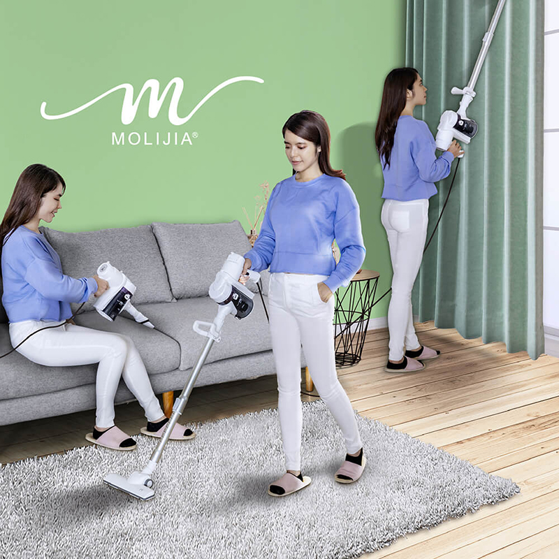 【MOLIJIA】6-Piece Home Cleaning Set - Handheld Corded Vacuum Cleaner for Dirt and Mites - Snow White & Purple, , large