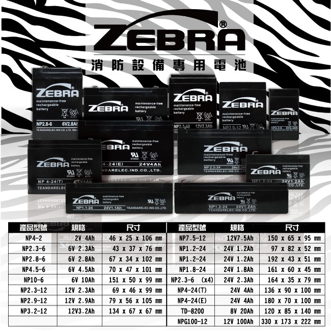 ZEBRA NP2.9-12 (12V2.9Ah) Zebra Battery Megaphone Lead-acid Battery Uninterruptible Power System Monitoring and Anti-theft System Emergency Lighting Medical Equipment, , large