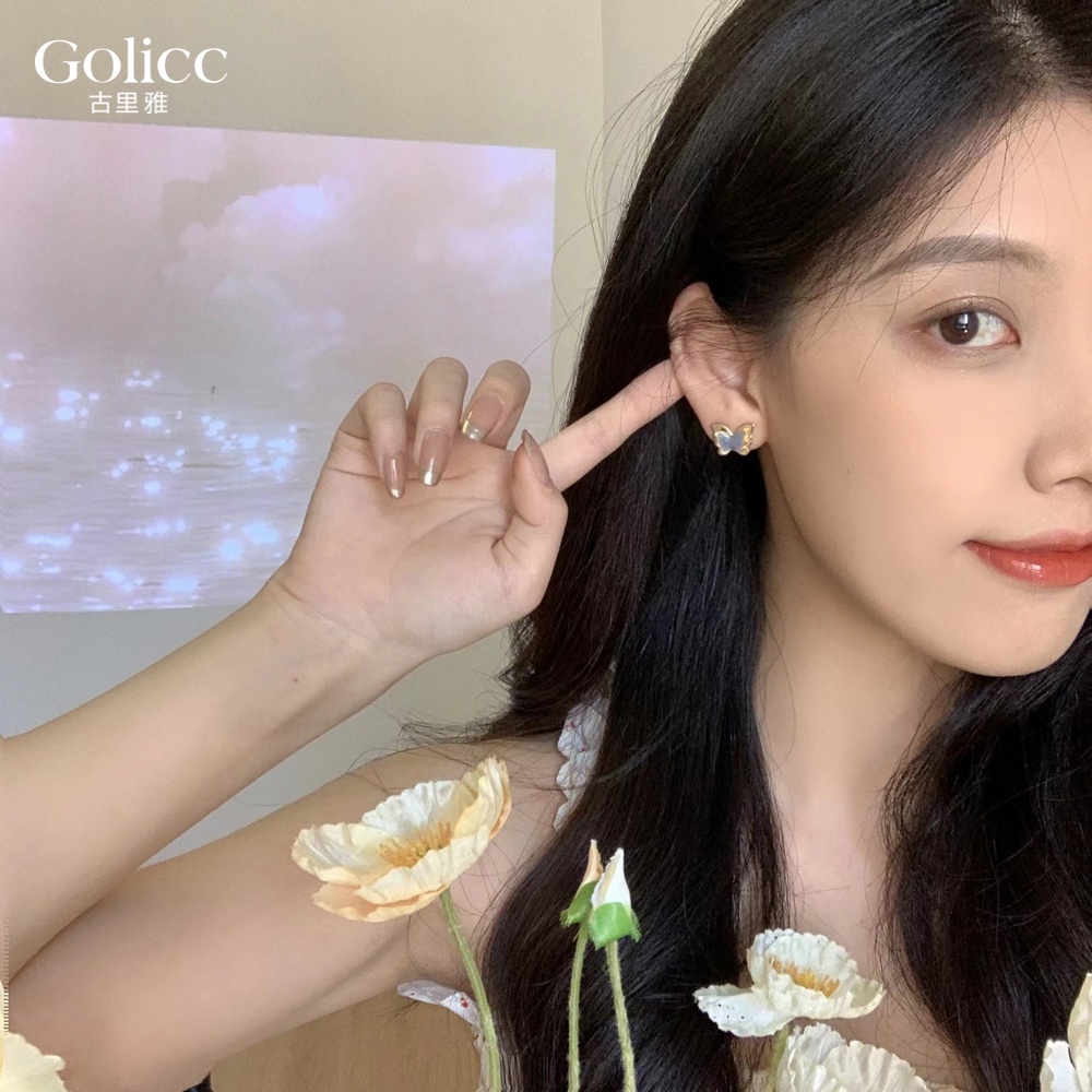【Gulicc】古莉可 耳環 立體藍色蝴蝶耳環, , large