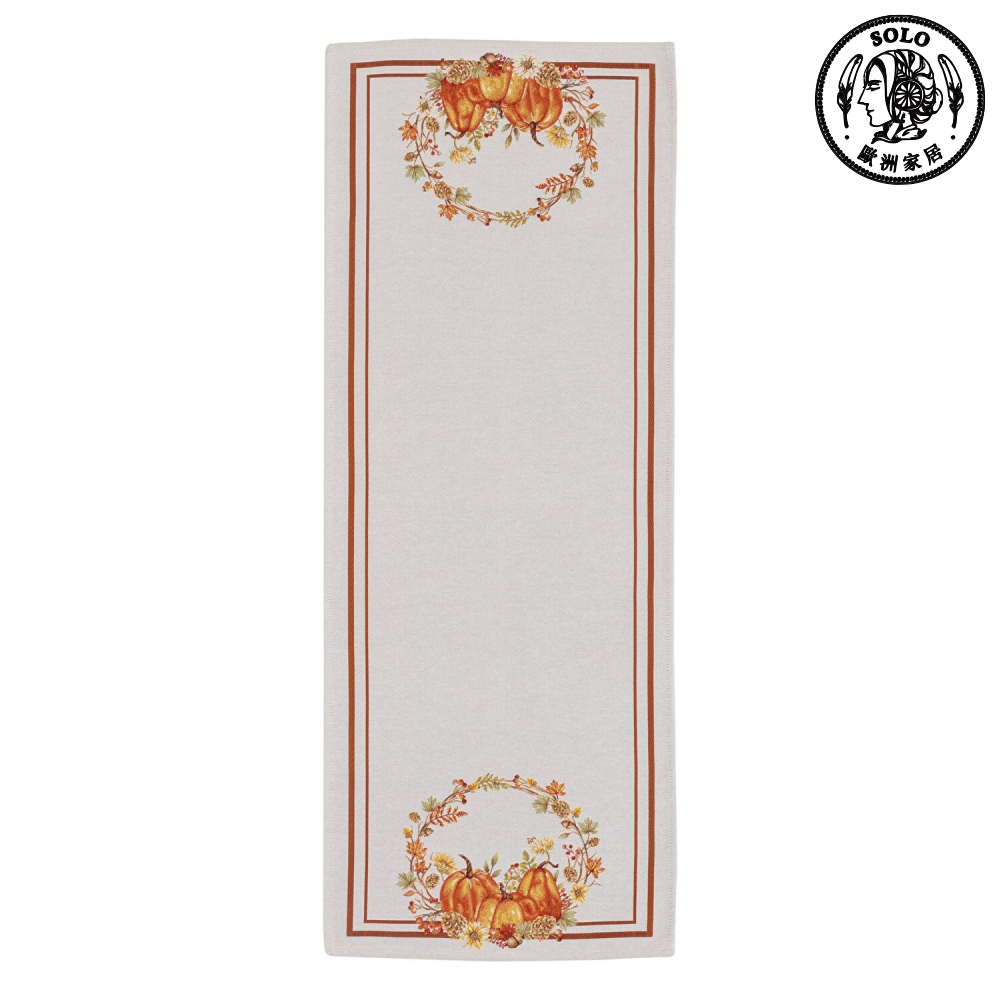 【SOLO歐洲家居】LCW Home 土耳其製 45x120CM 南瓜桌旗 刺繡 厚實 桌布 桌巾 桌墊 餐墊, , large