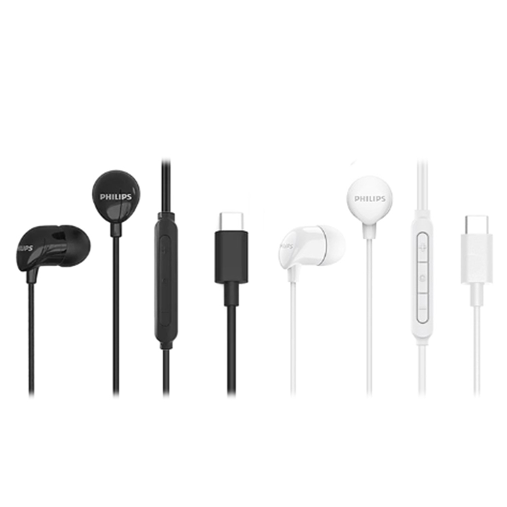 PHILIPS (TAE2146) Perfect Airtight High Sound Quality In-Ear Type C Headphones with Microphone Dynamic Bass Noise Isolation Design (Black/White), , large