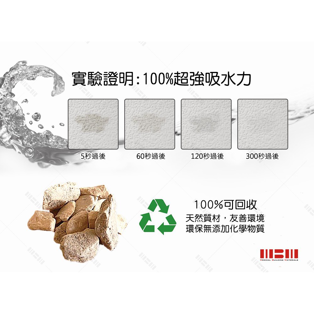 【MBM】流光溢彩-L號超厚切水洗式珪藻土地墊 建材做的地墊, , large