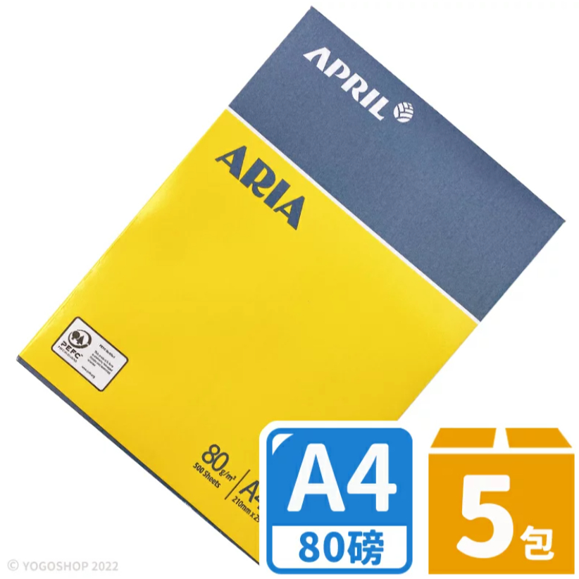 箱購 ARIA 多功能 A4 80磅影印紙 (A4 x 5包入) (雷射 . 影印 . 傳真 . 噴墨 ), , large