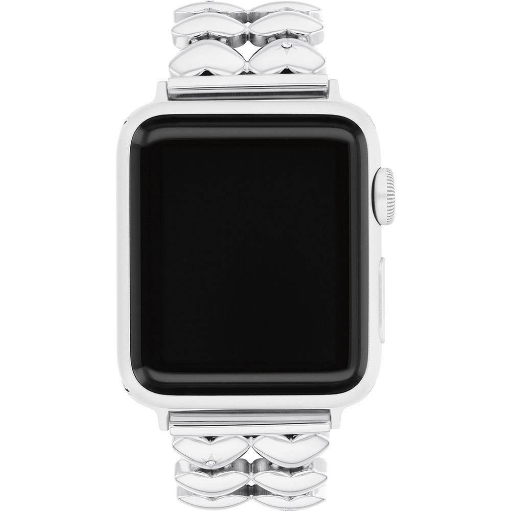 COACH Apple Watch 錶帶 38/40/41mm適用 愛心造型不鏽鋼錶帶 送禮推薦-銀 不含手錶CO14700335, , large