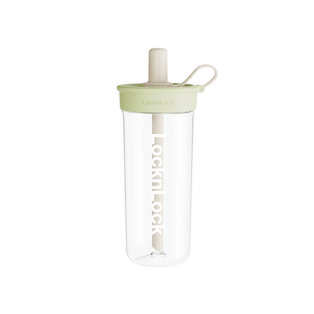 LL bubble tea water bottle 750ml, 俏皮開心果綠, large