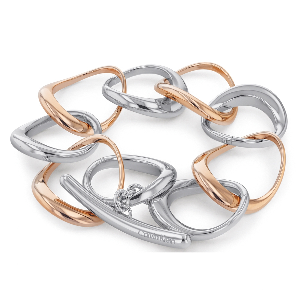 Calvin Klein CK Warped Rings 可調式手鍊 母親節送禮推薦-雙色 35000007, , large