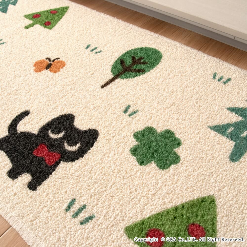 【日本Oka】日本製再生印花廚房地墊45&times;120cm(悠然時光款/可機洗/厚4mm), , large