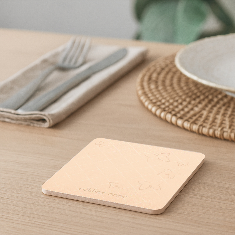 【Monster】 Soft Diatomaceous Earth Absorbent Coaster &ndash; Floral Tile Series (10x10cm) &ndash; Spring Butterflies with Fragrance, , large