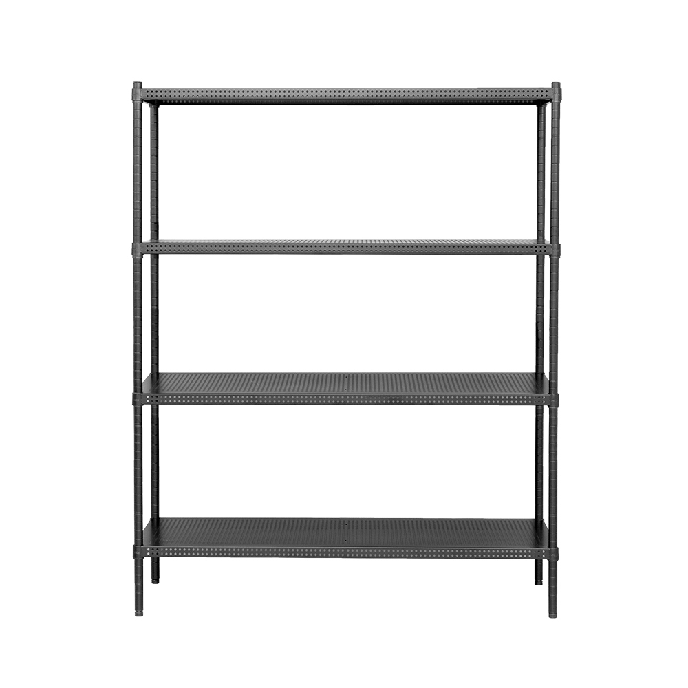 【Y HOUSE】120x45x150cm perforated plate four-layer rack perforated plate rack iron rack - black paint, , large
