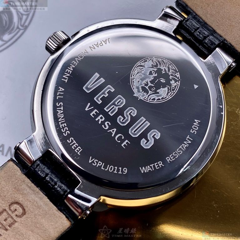 [星晴錶業]VERSUS VERSACE手錶,36mm,VV00321黑色錶面銀錶殼深黑色真皮皮革錶帶款, , large