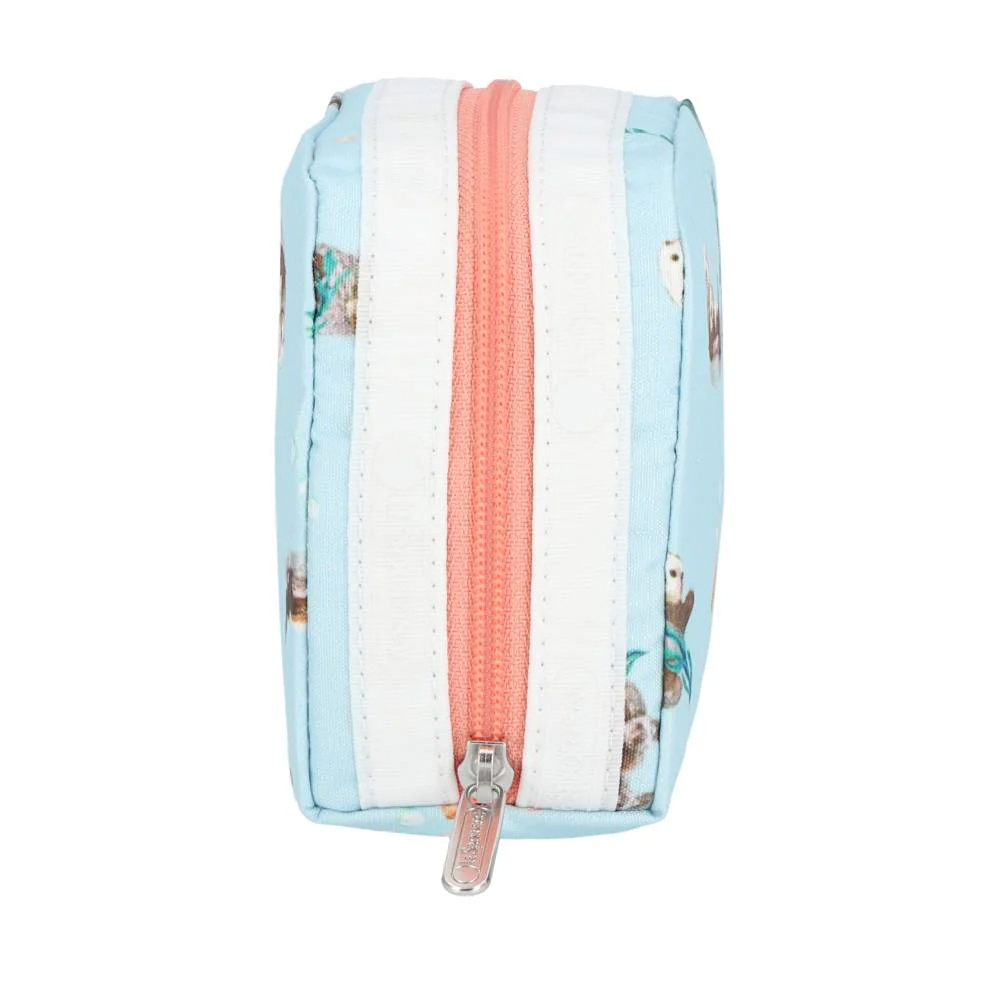 Lesportsac Square Cosmetic 方形收納化妝包 盥洗包 收納袋 送禮 禮物 推薦 女包(海洋風格水獺), , large