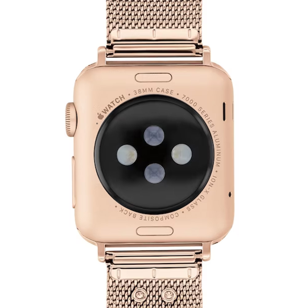 COACH Apple Watch 錶帶 38/40/41mm 適用 米蘭鍊帶 C字愛心錶帶-玫瑰金(不含手錶), , large