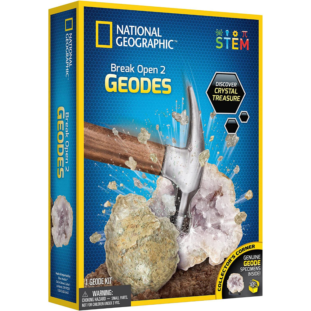 NATIONAL GEOGRAPHIC 國家地理 發現水晶寶藏(敲開原石發現水晶)-2入原石, , large