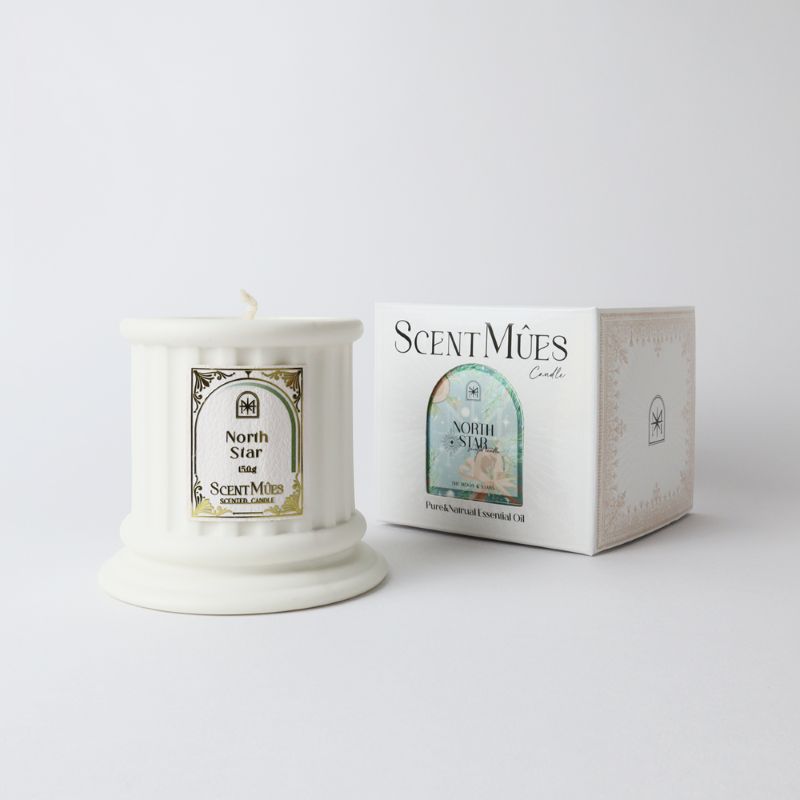 【ScentM&ucirc;es森繆斯】月與星辰 Mucha 極星 精油香氛大豆蠟燭150g (松脂木質調), , large