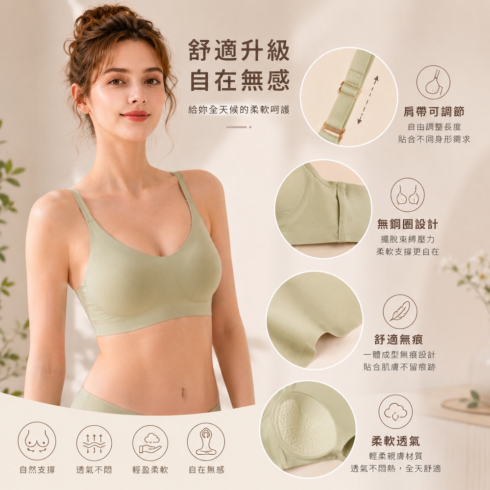 【A&R】AIR SKIN BRA 零重力無痕大尺碼細肩帶內衣 任選, , large