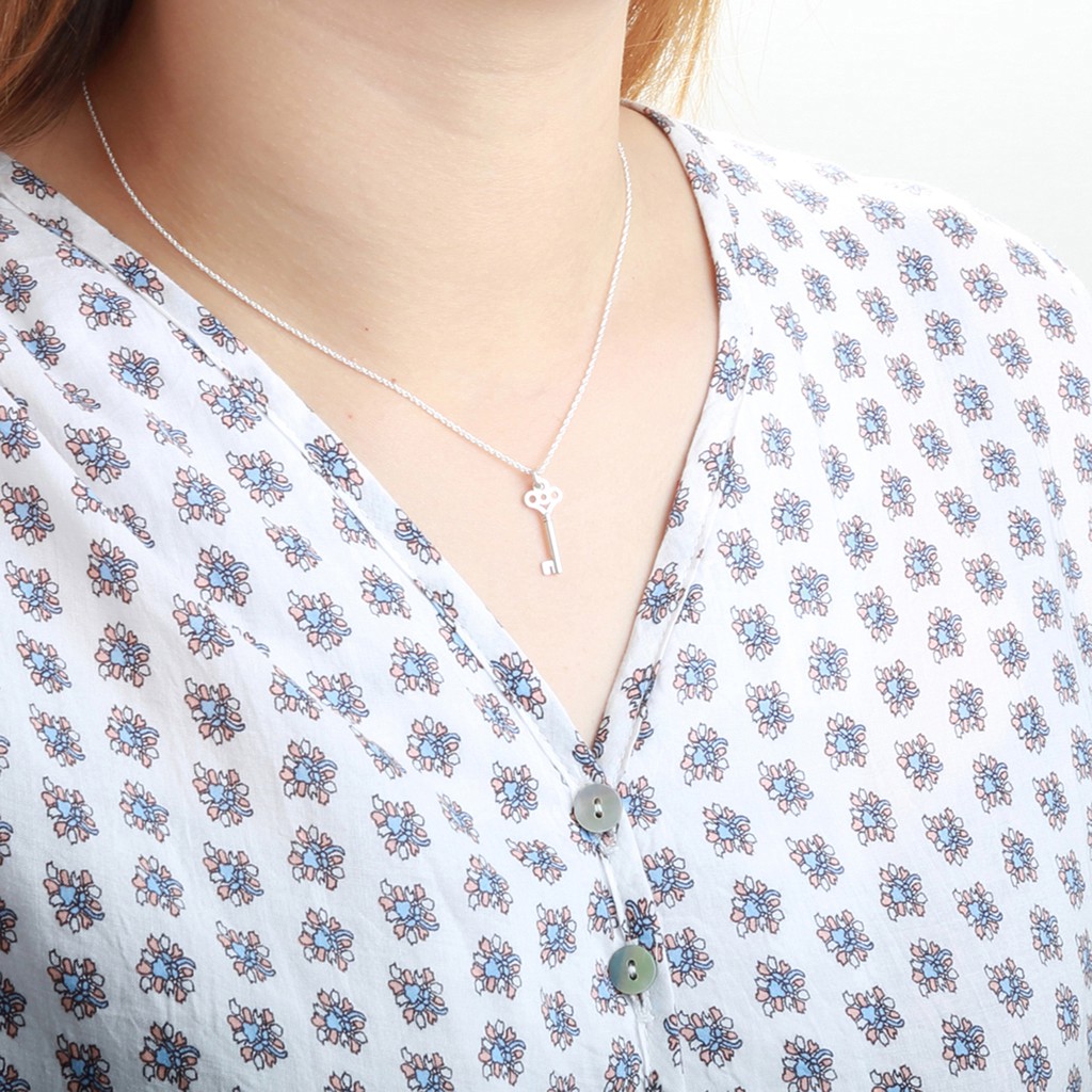 【Angel & Me】Key of love Key 925 sterling silver necklace Valentine Day gift, , large