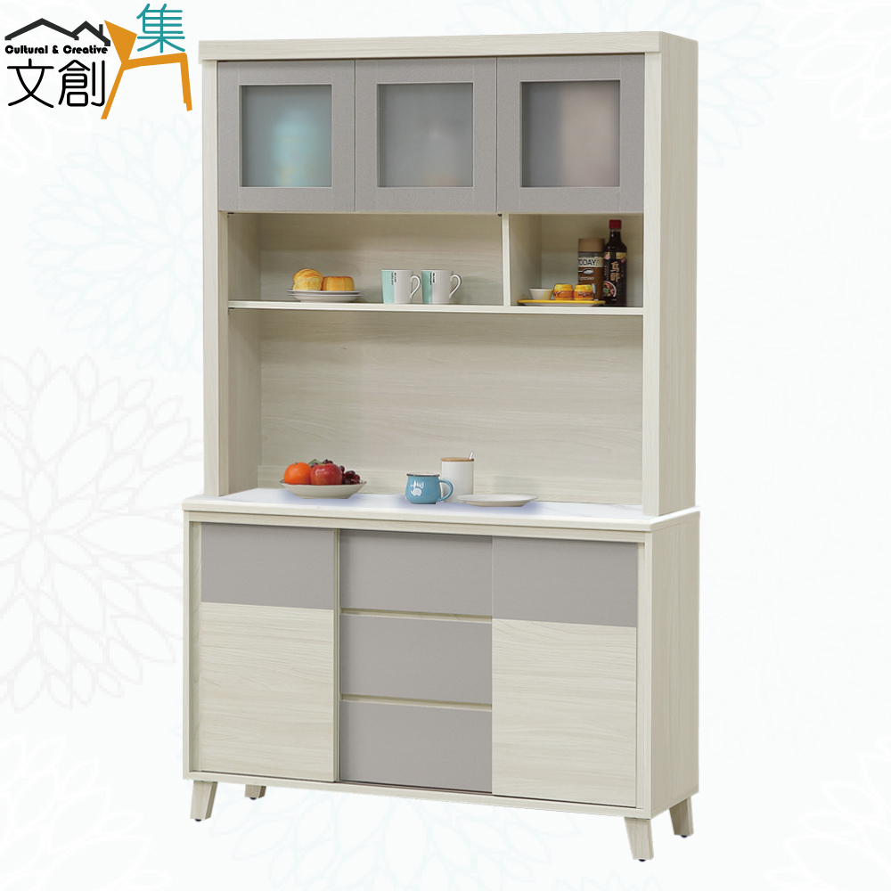 【文創集】泰勒曼4尺岩板多功能高餐櫃組合(客約商品), , large