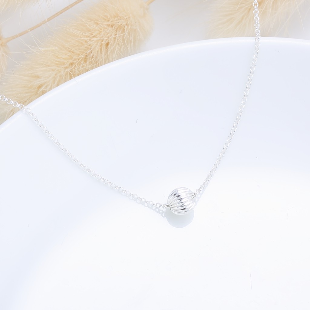 【Angel & Me】Classic wave silver ball s925 sterling silver necklace birthday gift, , large