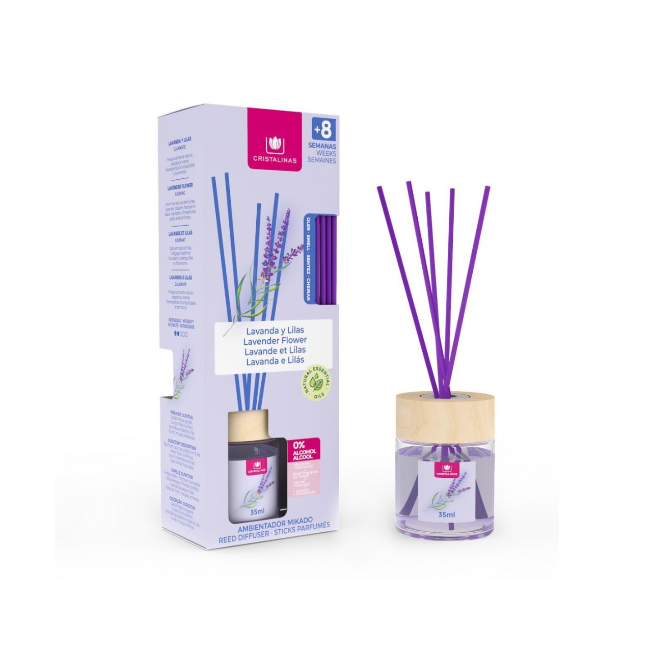 [西班牙CRISTALINAS] 無酒精 經典 室內擴香(35ml) - 薰衣草   薰衣草 杉木 丁香, , large