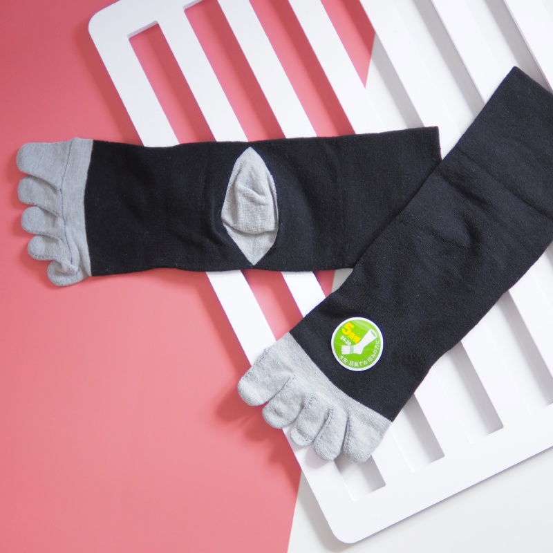 [Kaimei Cotton] 3 pairs set of MIT made in Taiwan, one-piece bamboo charcoal wide-mouth five-toe socks, antibacterial and deodorant, , large