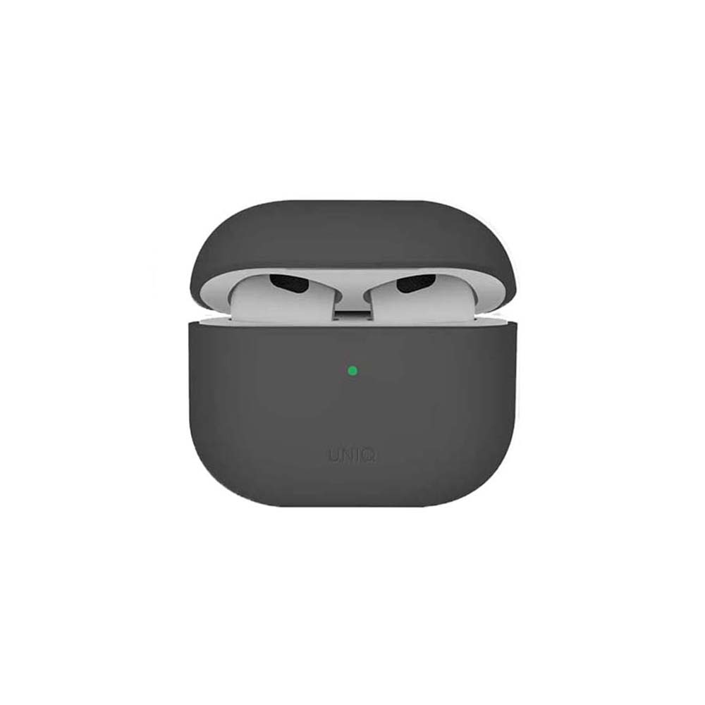 【山水之寶】UNIQ Airpods 4保護殼 Lino 素色簡約液態矽膠藍牙耳機保護套 支援無線充電 原廠公司貨, 灰色, large