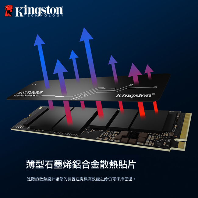 【Kingston】金士頓 512GB KC3000 PCIe 4.0 NVMe M.2 2280 SSD 固態硬碟 代理商公司貨, , large
