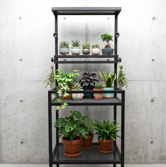 【 SHAONIANNA.TW 】工業風鐵製植物架｜一體成型免組裝・上層小層板可調, , large